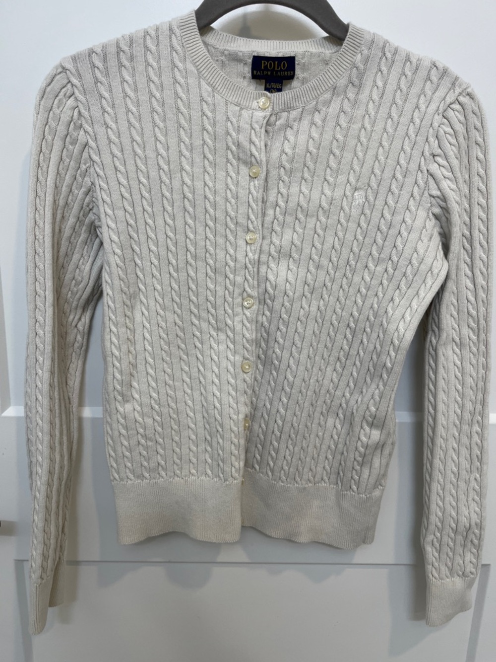 Polo by Ralph Lauren Off-White Cable-Knit Button Cardigan